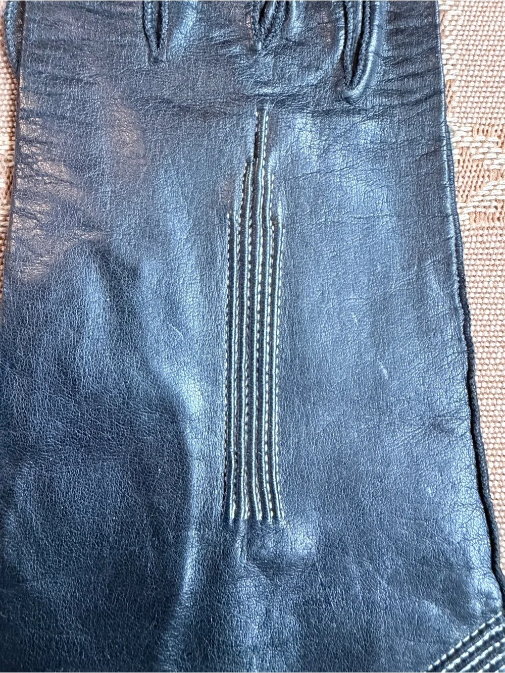 Vintage Meyers Make Black Leather Gloves Made in USA Women’s Size 7½